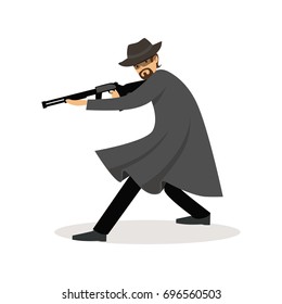 Cartoon Character Of Man With Gun Images Stock Photos