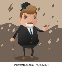 Mafia Man Character Mascot Godfather Vector