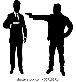 mafia man with handgun