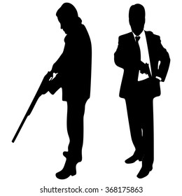 mafia man with handgun