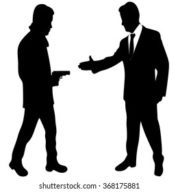mafia man with handgun