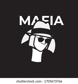 Mafia man icon or logo isolated sign symbol vector illustration. Italian mafia logotype. Black style vector illustration