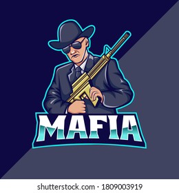 Mafia Mascot Logo Template Perfect Team Stock Vector (Royalty Free ...