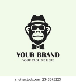 Mafia monkey logo vector illustration