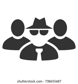 Mafia People Group vector pictograph. Style is flat graphic grey symbol.