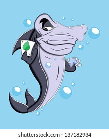 Mafia Shark Vector Illustration
