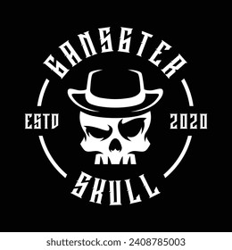 Mafia Skull Logo Design. Vector illustration