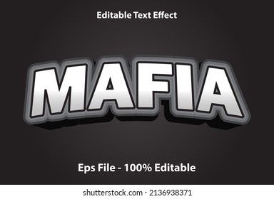 mafia text effect editable with black color.