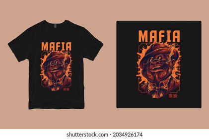 mafia t-shirt design. Vector print, typography, poster, print, emblem. Global swatches.
