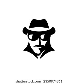 mafia vector flat silhouette on white background