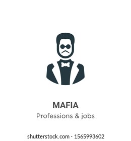 Mafia vector icon on white background. Flat vector mafia icon symbol sign from modern professions collection for mobile concept and web apps design.