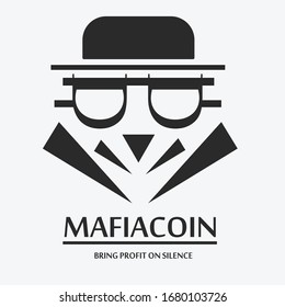 Mafiacoin logo suitable for your cryptocurrency project. Glasses made by Bitcoin model. look simple but have a good meaning for your project.