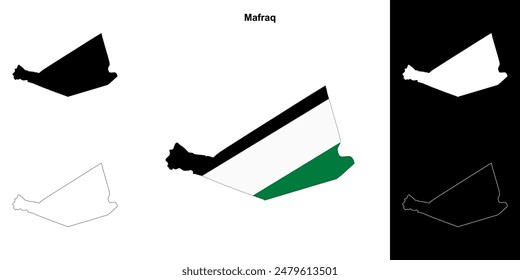 Mafraq Gouvernement Outline Map Set