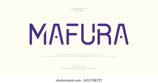 Mafura  minimalist geometric sans serif vector font alphabet set