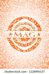 Mag abstract orange mosaic emblem