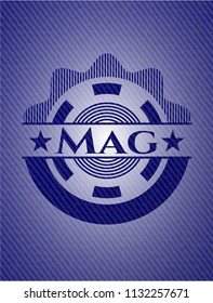 Mag badge with jean texture