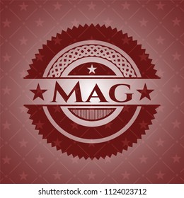 Mag badge with red background