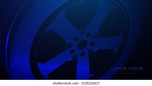 Mag car wheel background. Abstract blue car wheel. Vector illustration