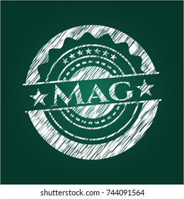 Mag chalkboard emblem written on a blackboard Mag chalkboard emblem written on a blackboard