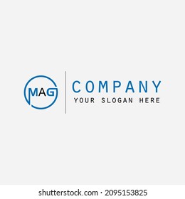 MAG initial company illustration logo design