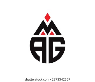 MAG letter water drop shape logo design. MAG drop logo simple design.