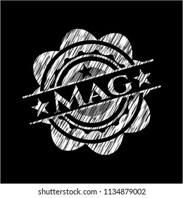 Mag on chalkboard