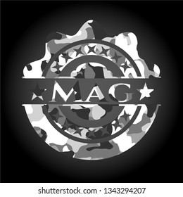 Mag on grey camouflaged pattern