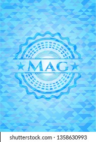 Mag realistic sky blue mosaic emblem