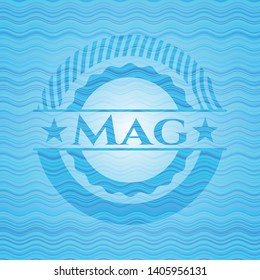 Mag water representation badge. Vector Illustration. Detailed.