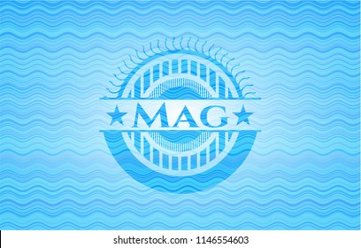 Mag water wave concept emblem background.