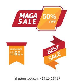 Maga sale 50%off Set of maga offer badge 50 parcent off. Maga sale banner template. 