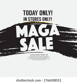 Maga Sale Banner Four Squares Vector Illustration. 