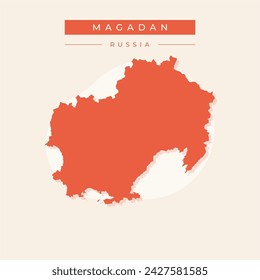 Magadan Oblast (Russia, Subjects of the Russian Federation, Oblasts of Russia) map vector illustration, scribble sketch Magadan Oblast map