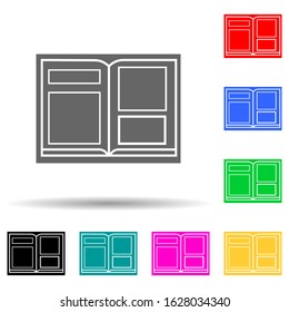 magazine ads multi color style icon. Simple glyph, flat vector of digital marketing, promotion icons for ui and ux, website or mobile application