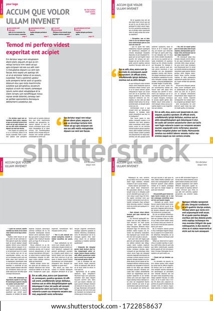 Download Magazine Annual Report Mockup Pink Headers Stock Vector Royalty Free 1722858637