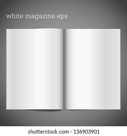 Magazine blank page template for design layout. Vector illustration on gray background.