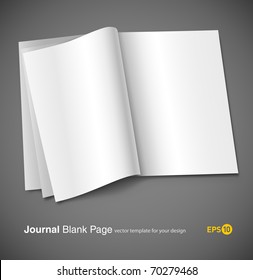 Magazine Blank Page Template For Design Layout. Vector Illustration On Gray Background. Eps10