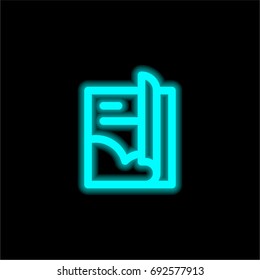 Magazine blue glowing neon ui ux icon. Glowing sign logo vector