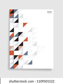 Magazine book template background with cover of geometric pattern background and soft shadow. Vector illustration.