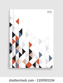 Magazine book template background with cover of geometric pattern background and soft shadow. Vector illustration.