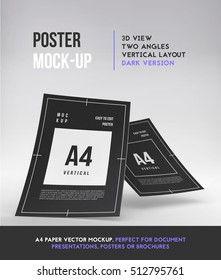 Magazine, booklet or brochure perspective mockup template. Vector Illustration.