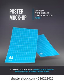 Magazine, booklet or brochure vertical mockup template. Vector Illustration.