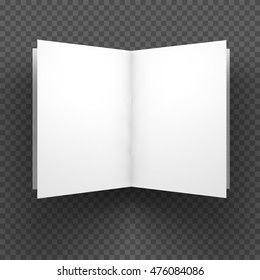 Magazine, booklet, postcard, flyer or brochure mockup template. Good for business presentations and advertisements. Mockup on transparent background. Top view. Vector Illustration.