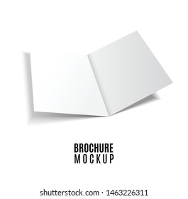 Magazine, booklet, postcard, flyer, business 3d card or brochure mockup template isolated on white.