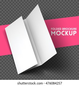 Magazine, booklet, postcard, flyer, trifold or brochure mockup template. Good for business presentations and advertisements. Mockup on transparent background. Vector Illustration.