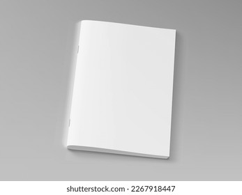 Magazine Or Brochure With Blank Cover Isolated On White Background. EPS10 Vector