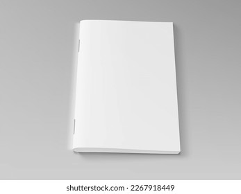 Magazine Or Brochure With Blank Cover Isolated On White Background. EPS10 Vector