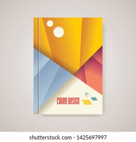 Magazine, Brochure or Flyer design with abstract geometric background.