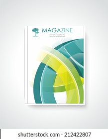 Magazine or brochure template design with abstract 3d technology circles vector backgound