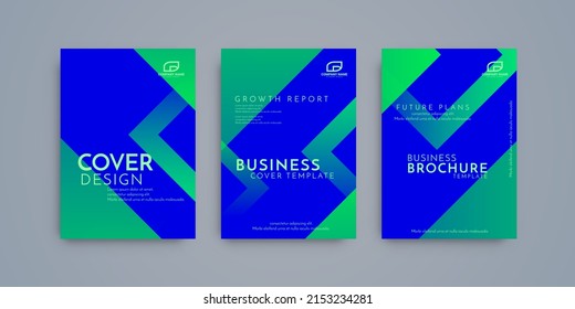 magazine brochure template geometric design set 